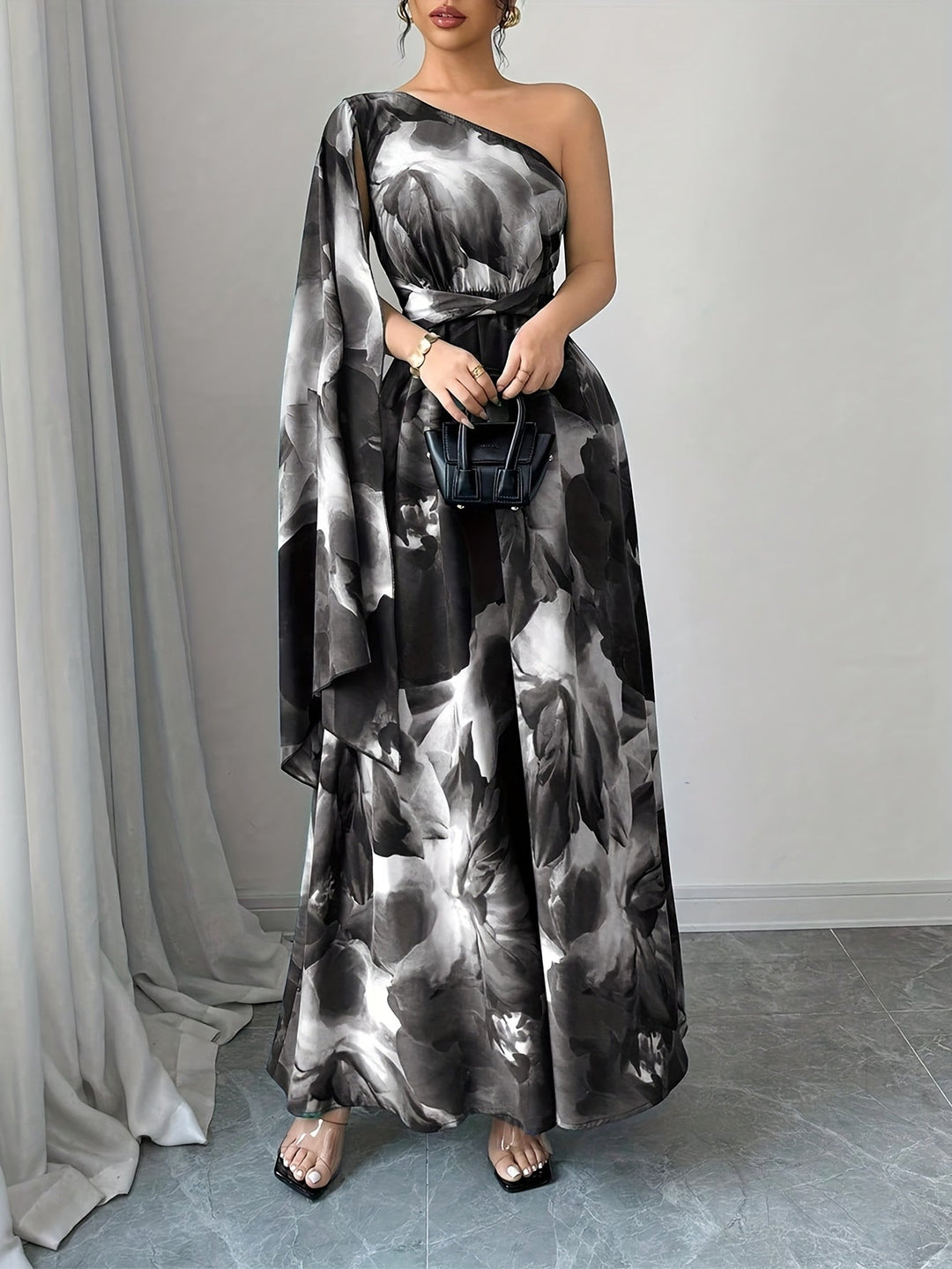 Women's Wedding Guest Maxi Dress | One Shoulder