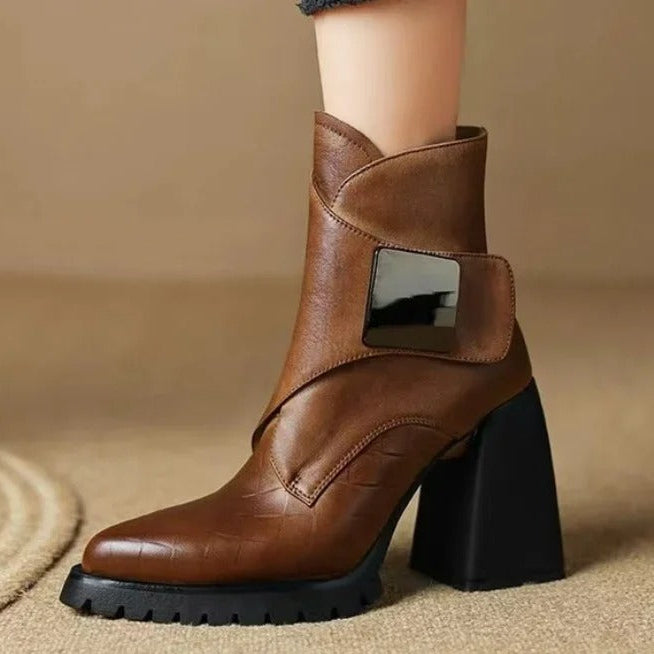Boots For Women | Square Toe Ankle Block Heel Style