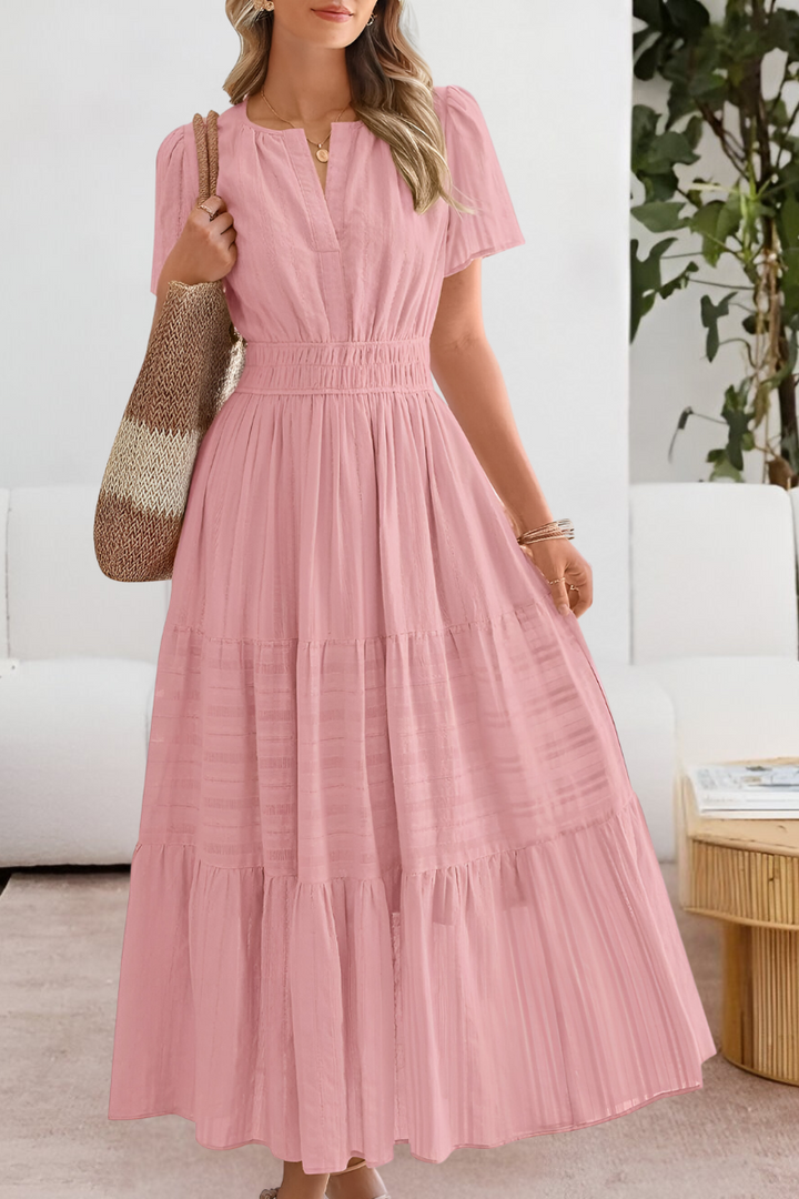 Women's Dress | Short Sleeve Maxi Tiered Skirt