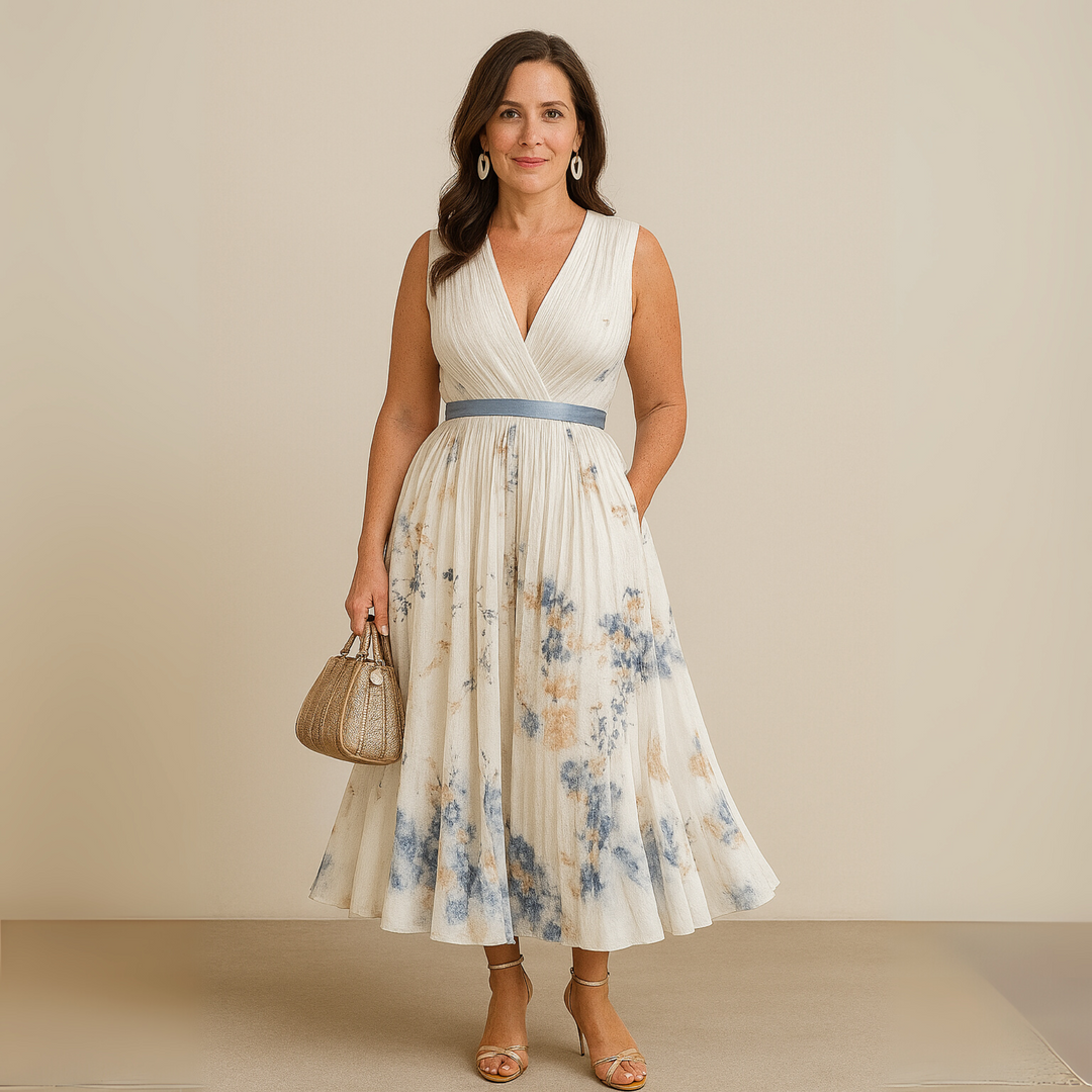 Summer Dress For Women | Midi V-Neck Floral Fit
