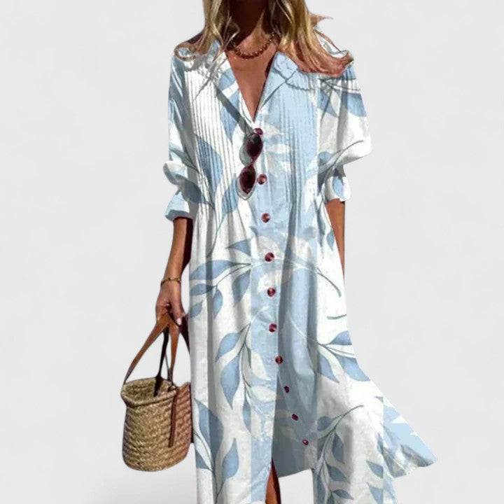 Women's Boho Maxi Dress | Botanical Longsleeve