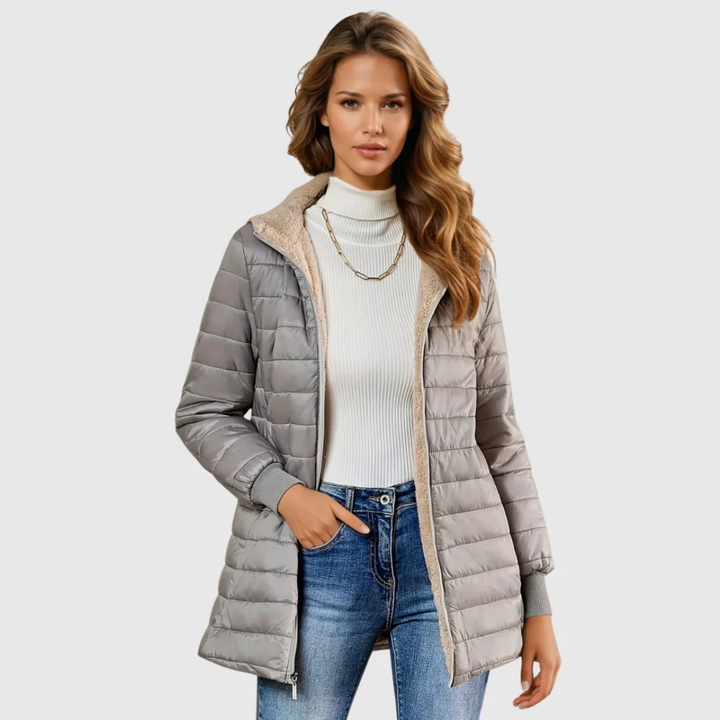 Coat for Women | Short Quilted Padded Zip-Up