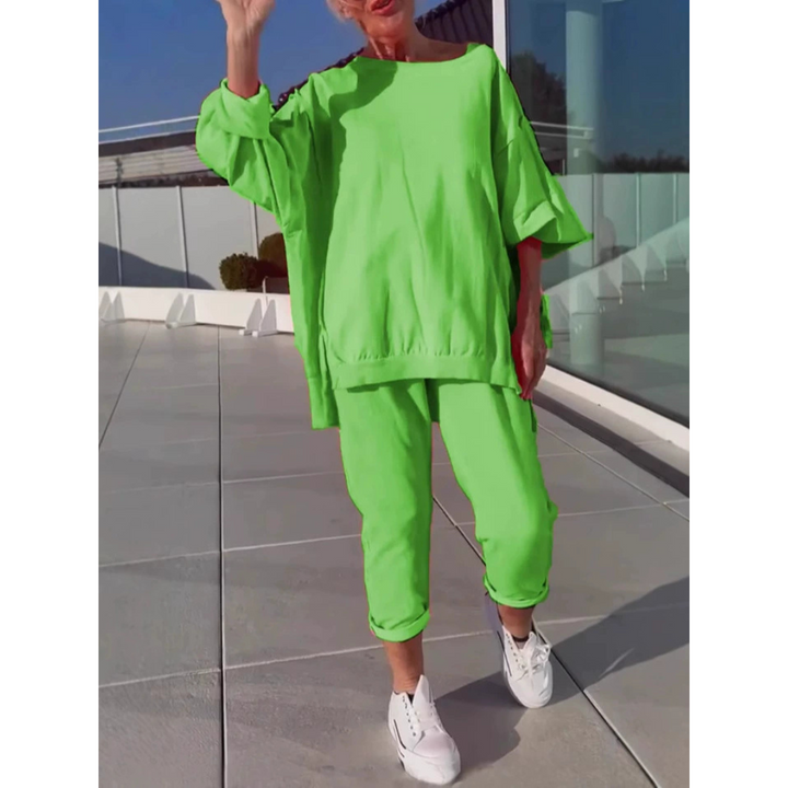 Women’s Lounge Set | Oversized Top & Tapered Pants