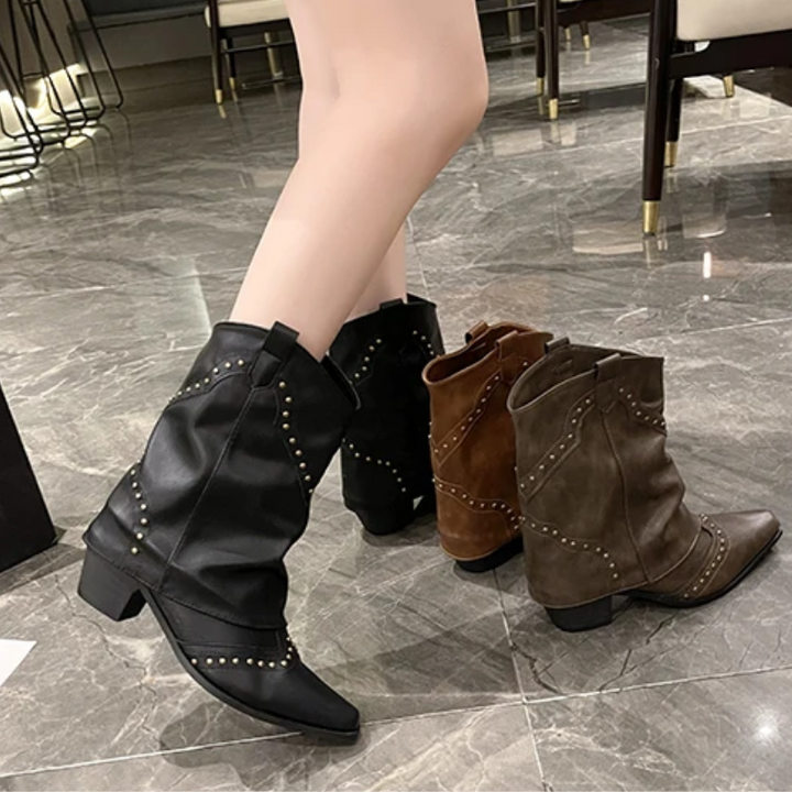 Women’s Boots | Studded Slouchy Ankle