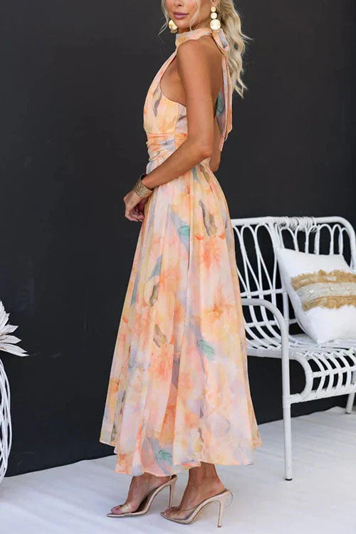 Women's Floral Maxi Sundress | Halter Style