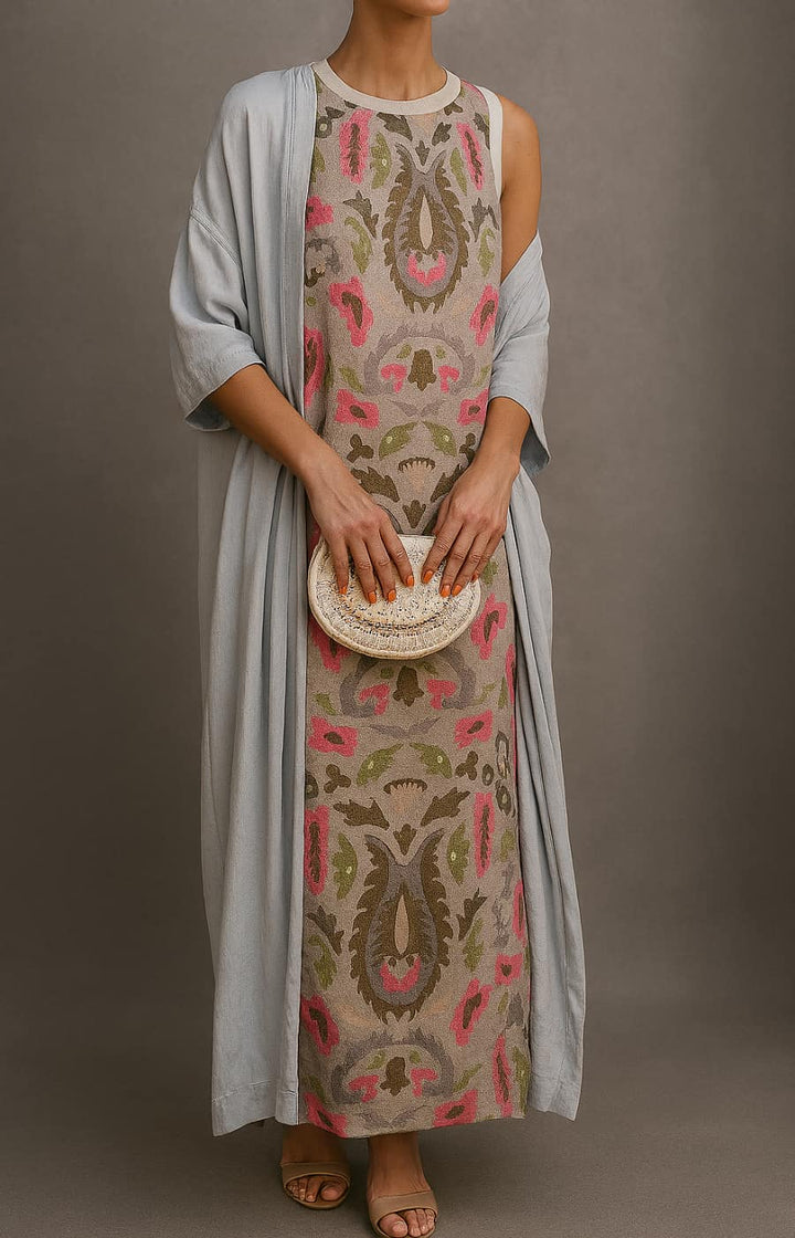 Women’s Two-Piece Set | Long Dress with Matching Cardigan
