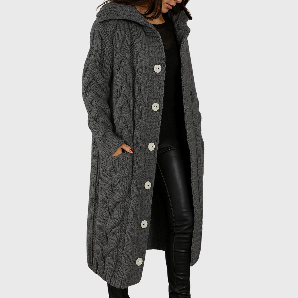 Women’s Coat | Button-Front Knitted