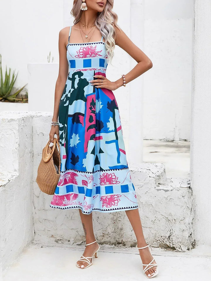 Women's Boho Midi Dress | Squareneck