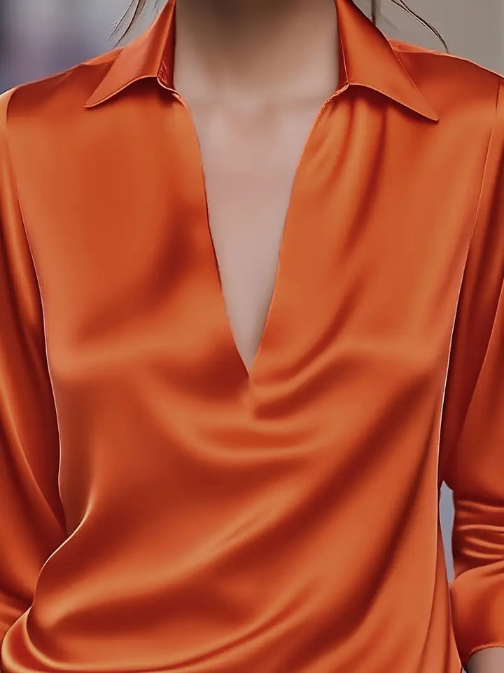 Blouse For Women | Draped Neck Long Sleeve