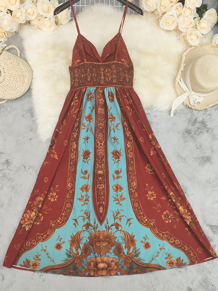 Women's Boho Maxi Dress | Floral Beach