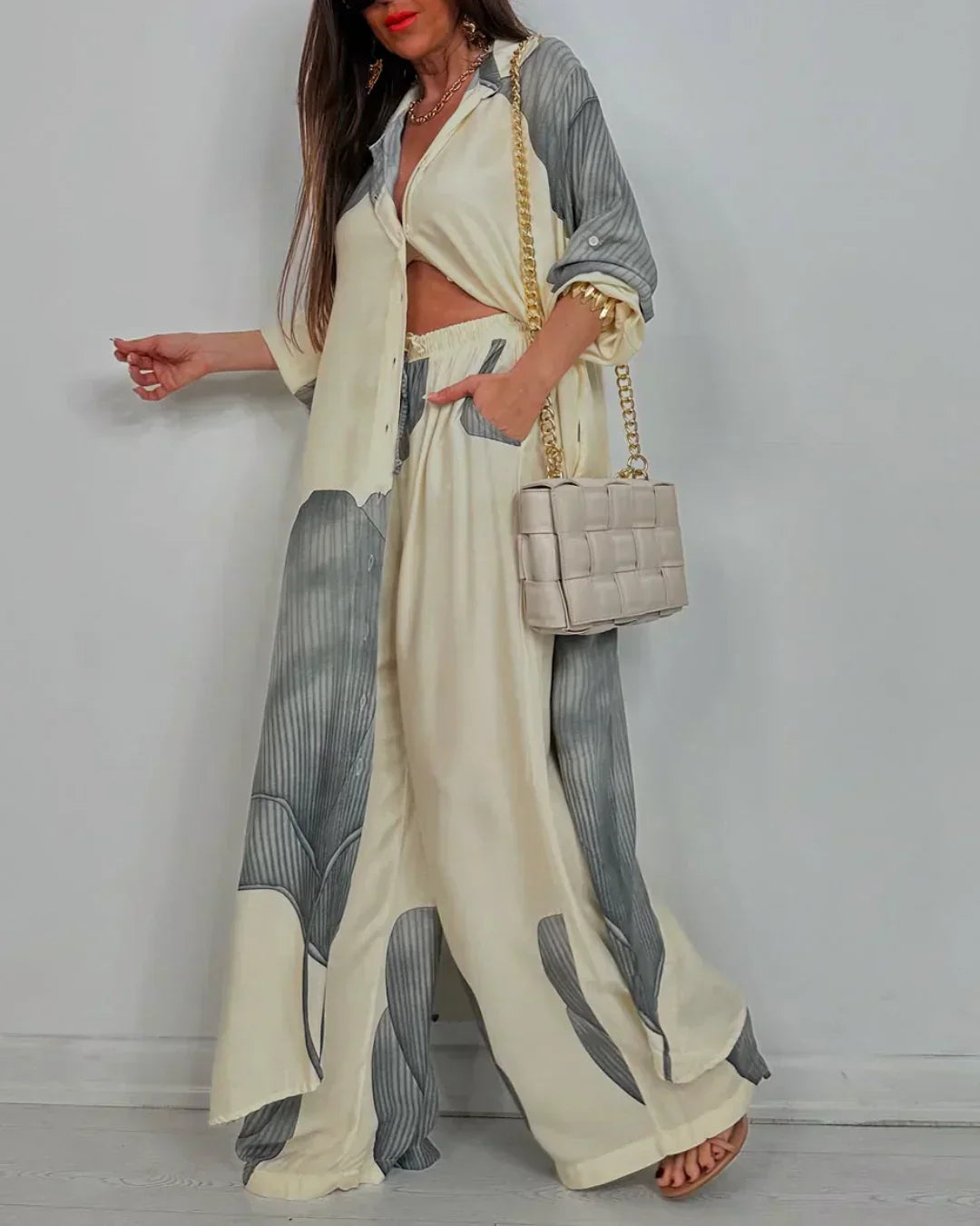 Two-piece Outfit for Women | Cropped Top Wide Leg Fit
