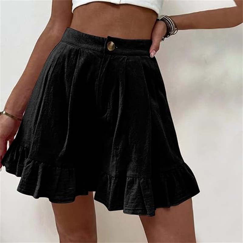 Women’s Shorts | High Waist Ruffle Hem