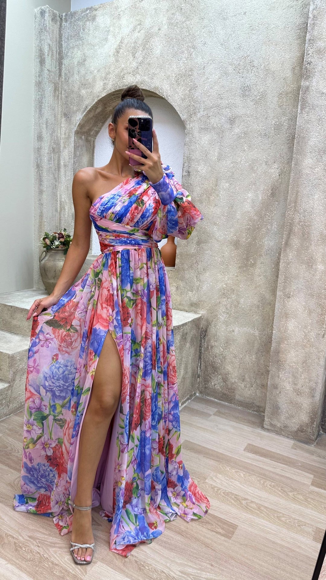 Women's Dress | One-Shoulder Maxi Side Slit