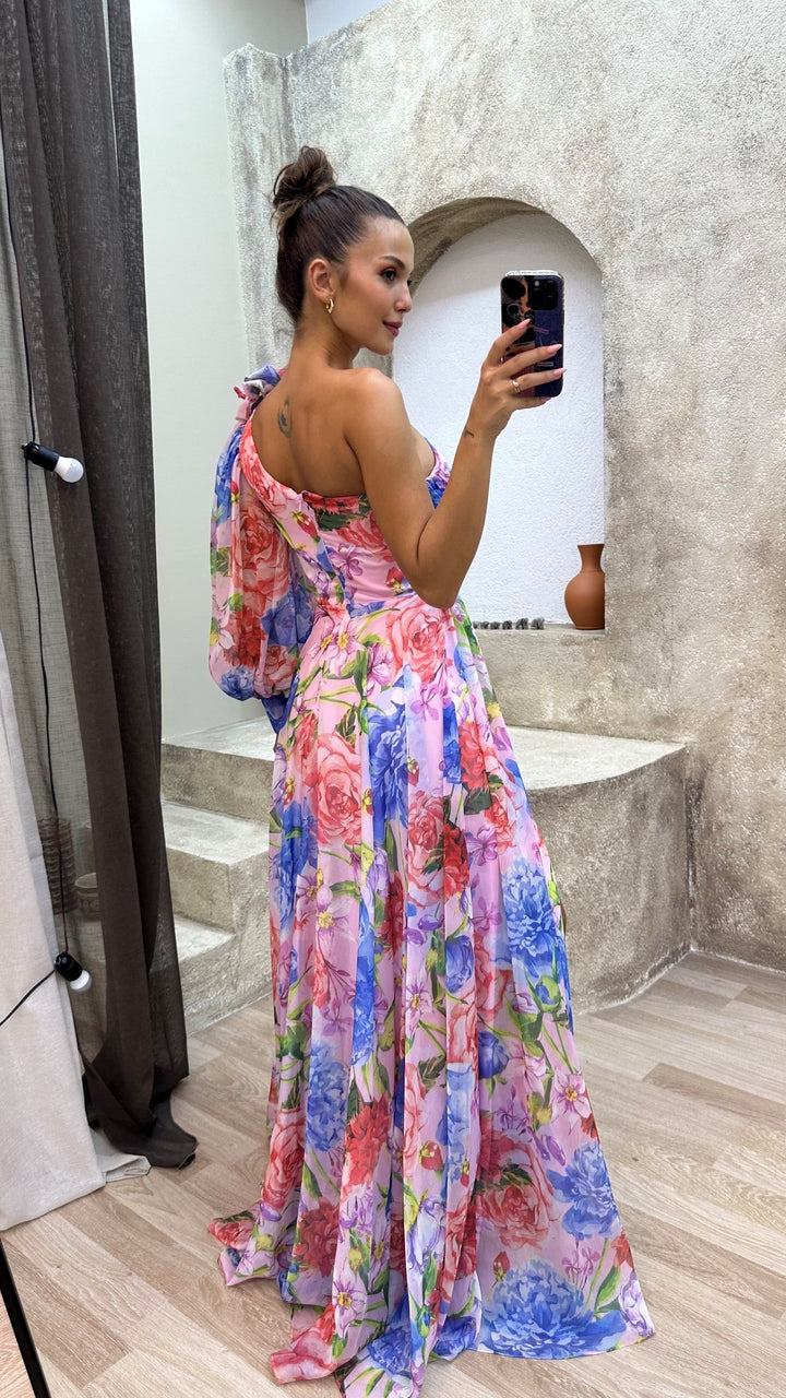 Women's Dress | One-Shoulder Maxi Side Slit