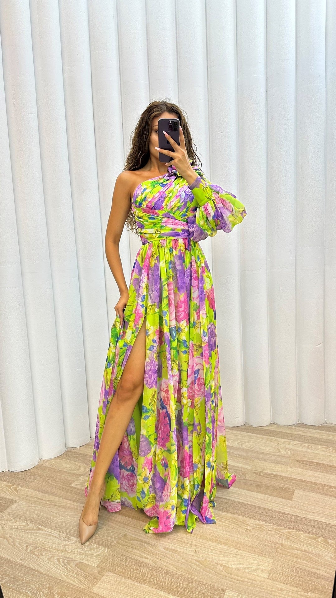 Women's Dress | One-Shoulder Maxi Side Slit