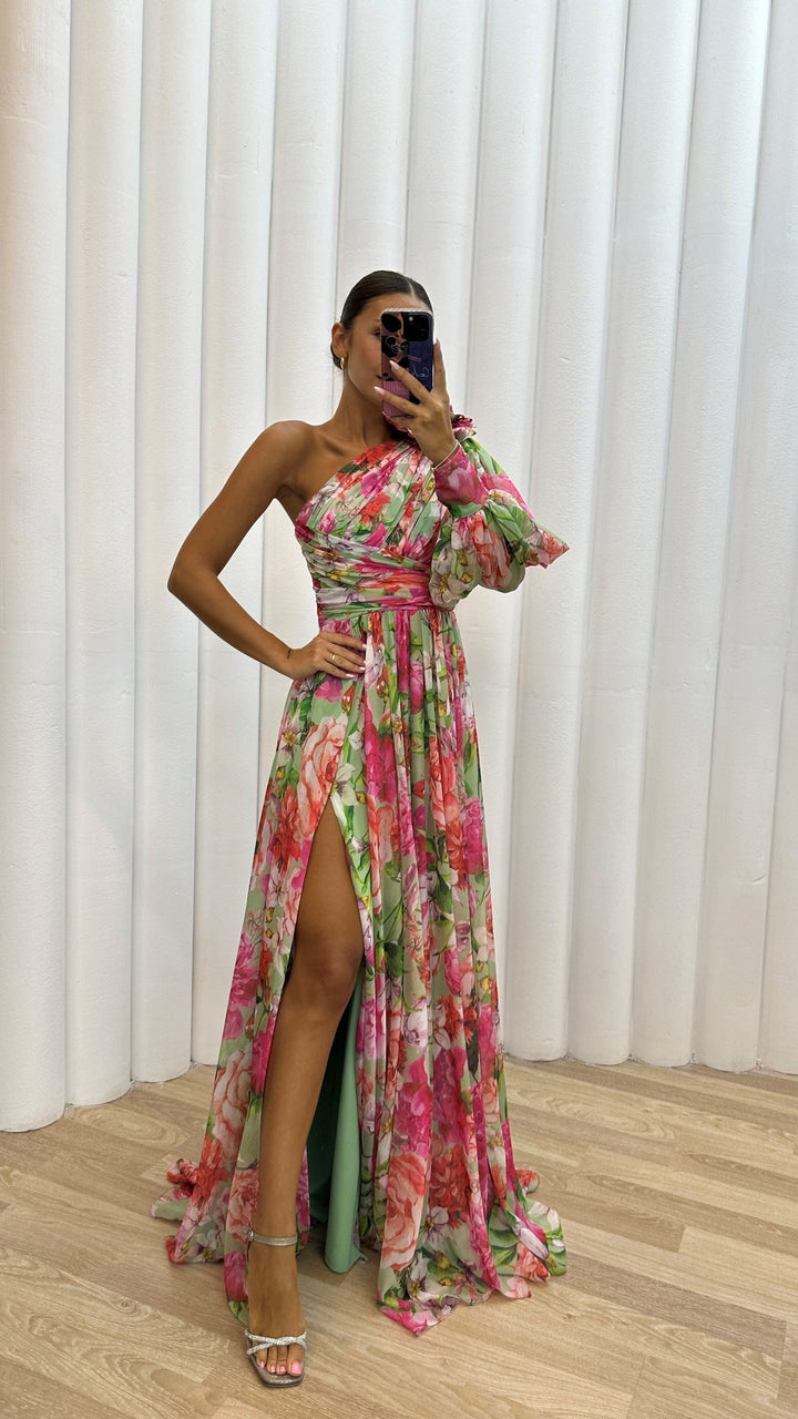 Women's Dress | One-Shoulder Maxi Side Slit