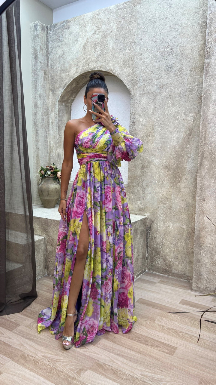 Women's Dress | One-Shoulder Maxi Side Slit