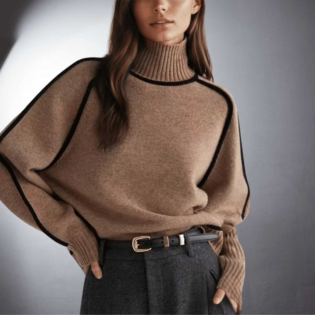 Women's Sweater | Turtleneck with Voluminous Sleeves