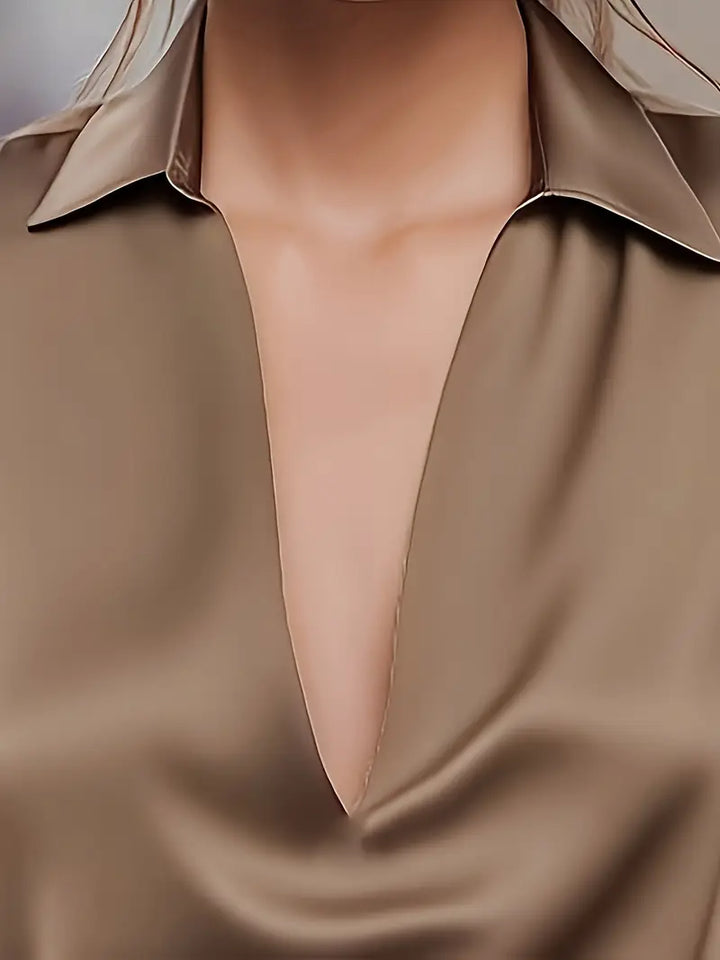 Blouse For Women | Draped Neck Long Sleeve