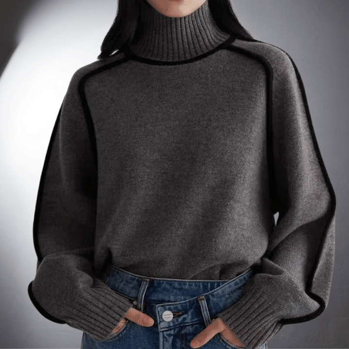 Women's Sweater | Turtleneck with Voluminous Sleeves