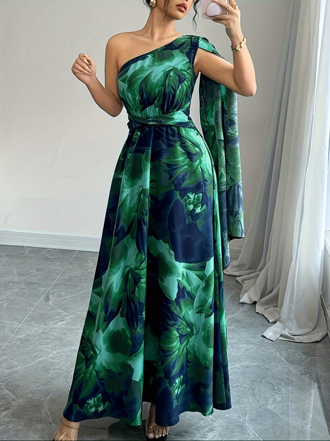 Women's Wedding Guest Maxi Dress | One Shoulder