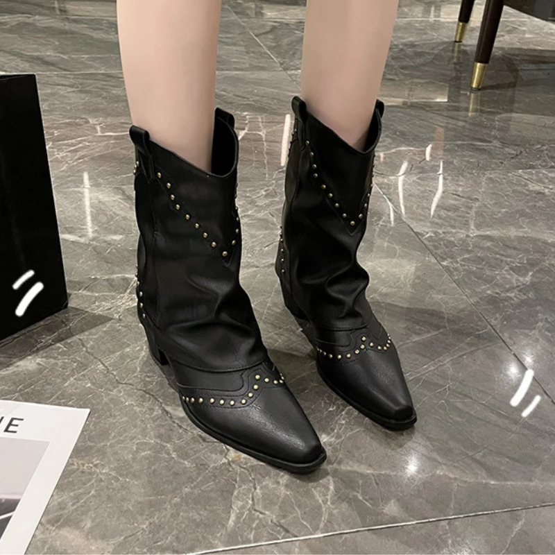 Women’s Boots | Studded Slouchy Ankle