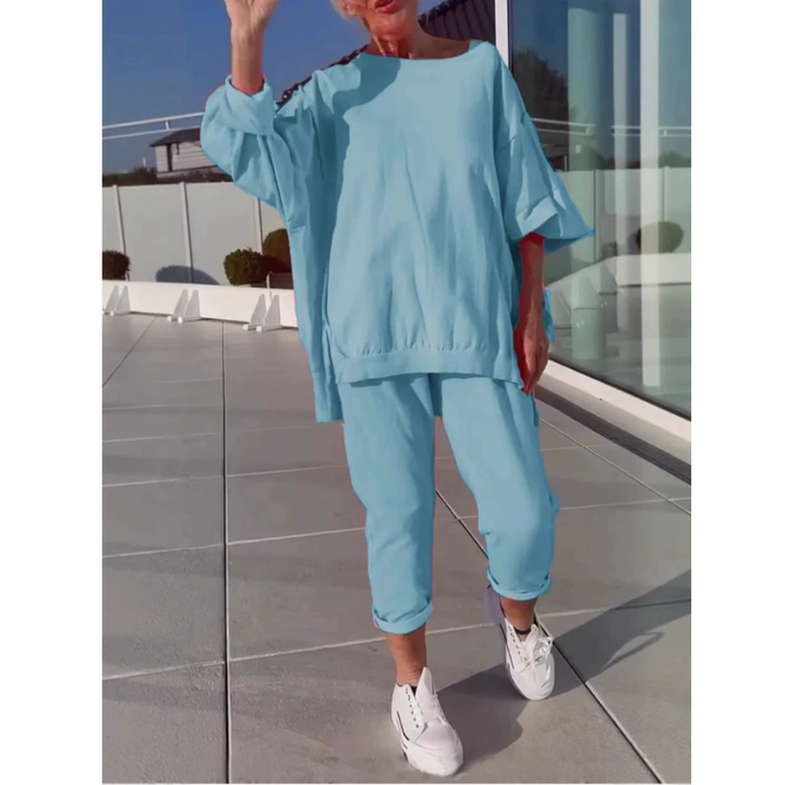 Women’s Lounge Set | Oversized Top & Tapered Pants