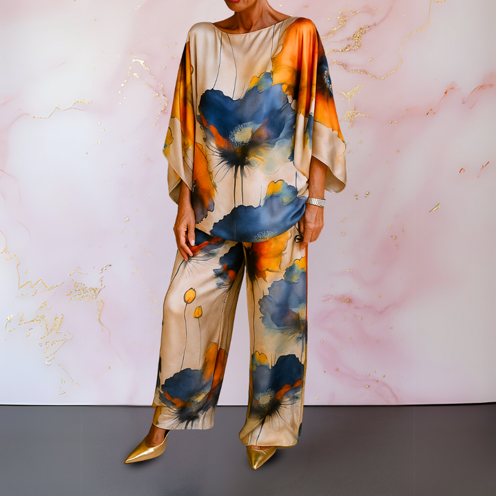 Women’s Two-Piece Set | Loose Top & Wide Leg Pants