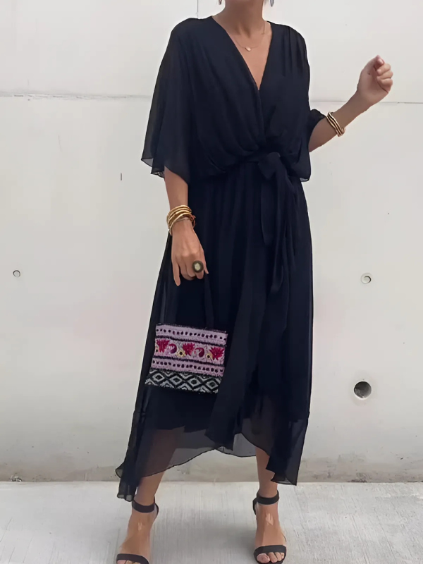 Dress For Women | Wrap Midi V-Neck