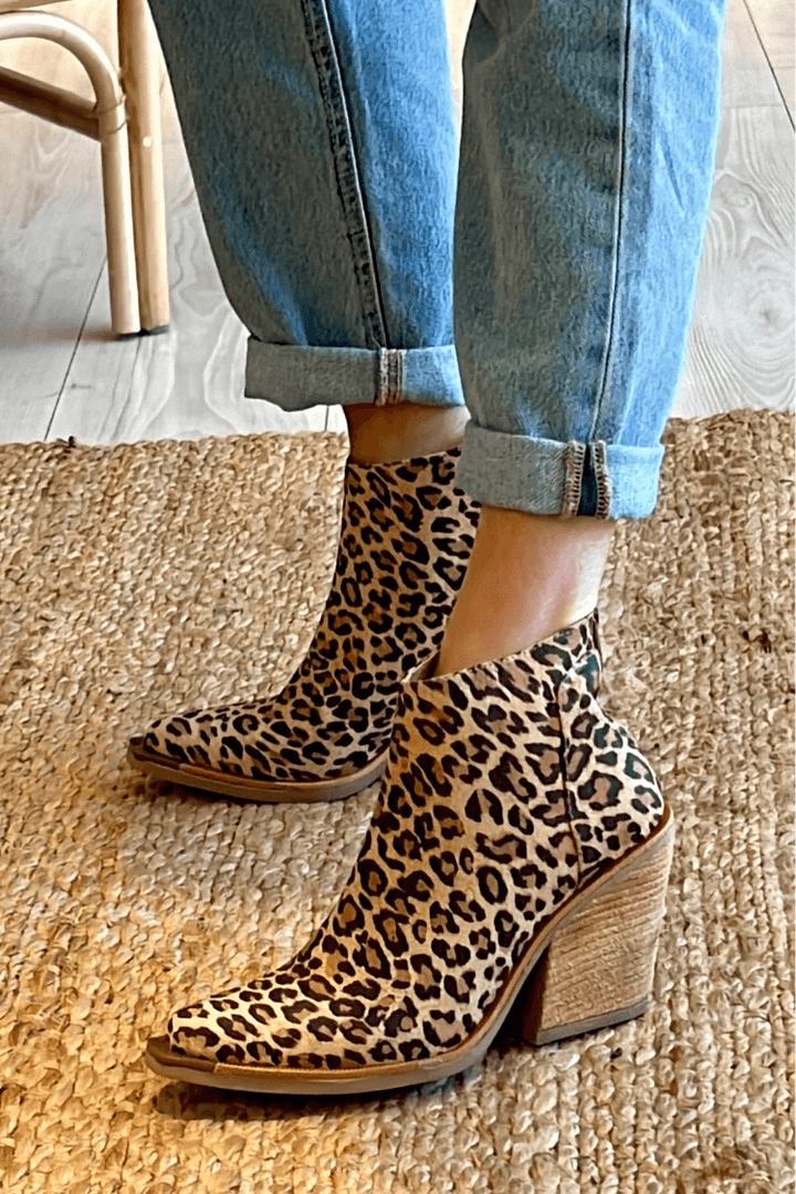 Boots For Women | Patterned Block Heel Ankle