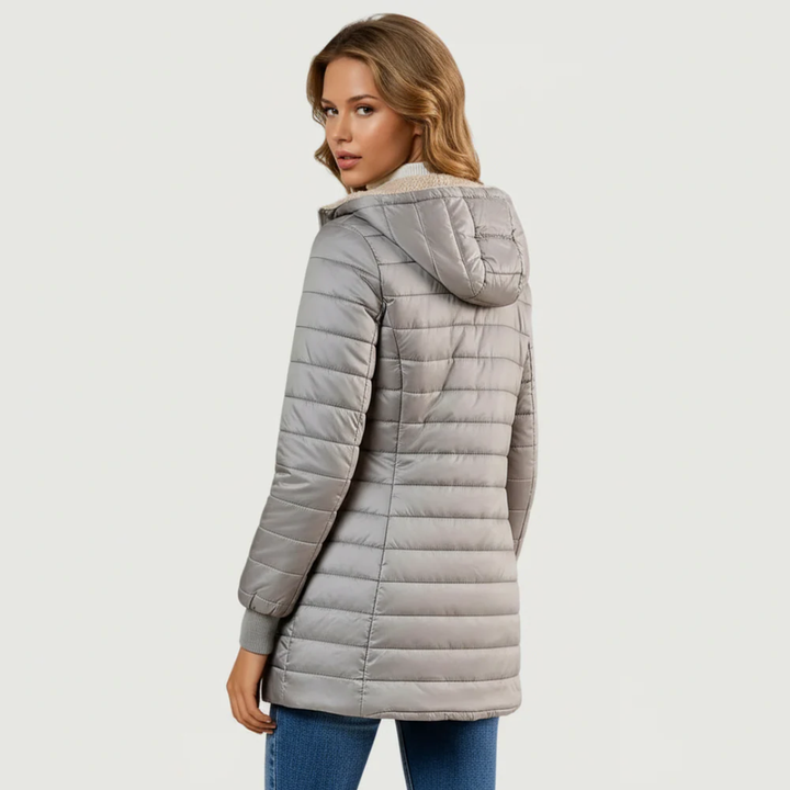 Coat for Women | Short Quilted Padded Zip-Up