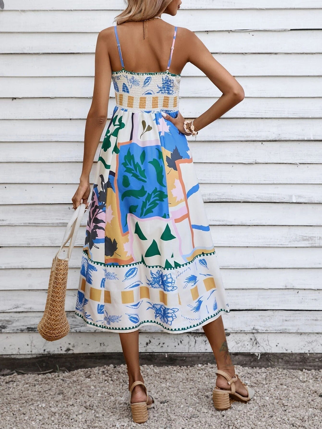 Women's Boho Midi Dress | Squareneck