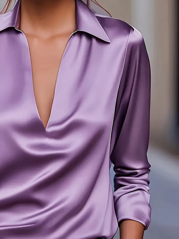 Blouse For Women | Draped Neck Long Sleeve