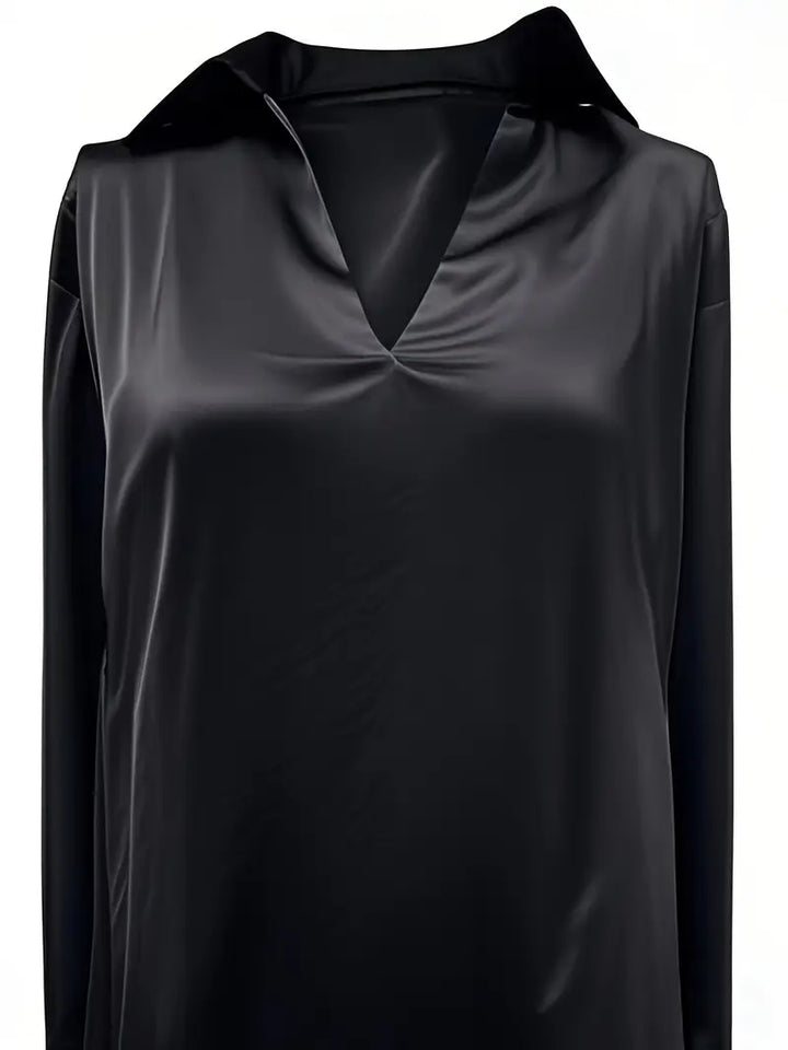 Blouse For Women | Draped Neck Long Sleeve