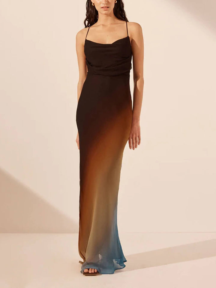 Women's Wedding Guest Maxi Dress | Backless Spaghetti Strap Style
