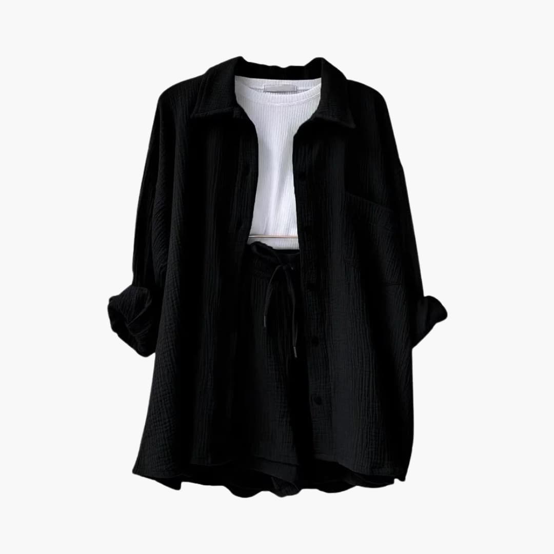 Women’s Outfit Set | Button Crop Shorts