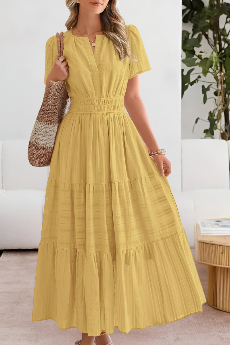 Women's Dress | Short Sleeve Maxi Tiered Skirt