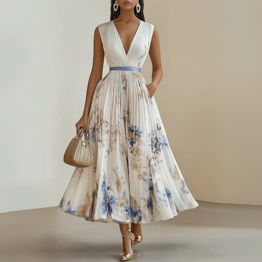 Summer Dress For Women | Midi V-Neck Floral Fit