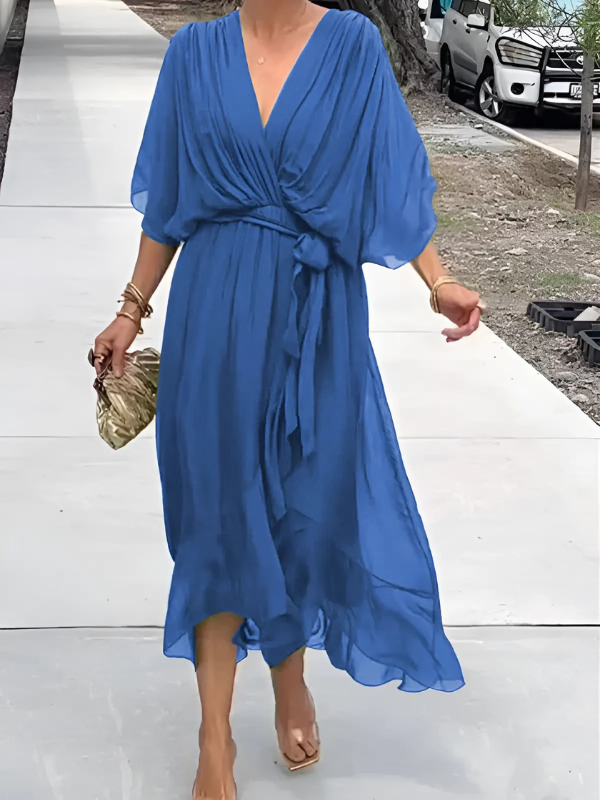 Dress For Women | Wrap Midi V-Neck