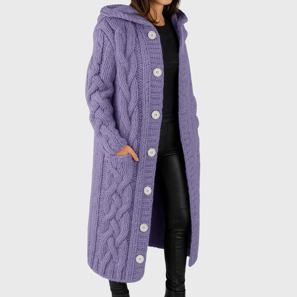 Women’s Coat | Button-Front Knitted