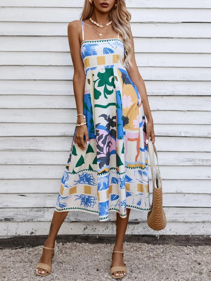 Women's Boho Midi Dress | Squareneck