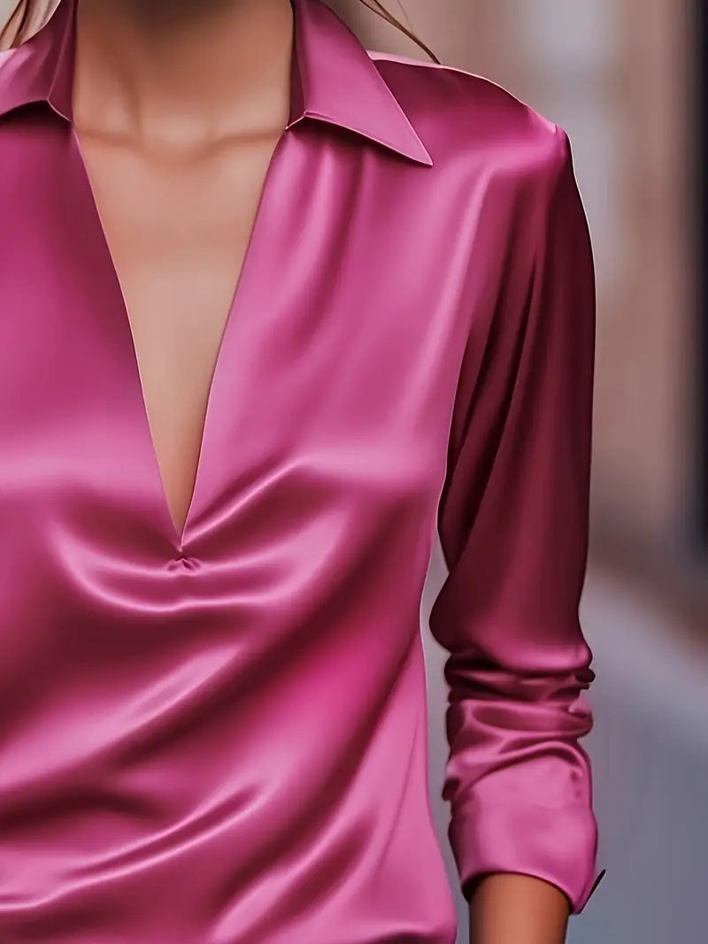 Blouse For Women | Draped Neck Long Sleeve