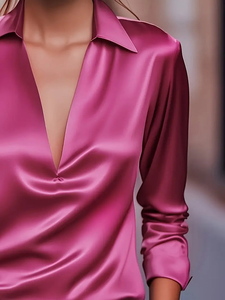 Blouse For Women | Draped Neck Long Sleeve