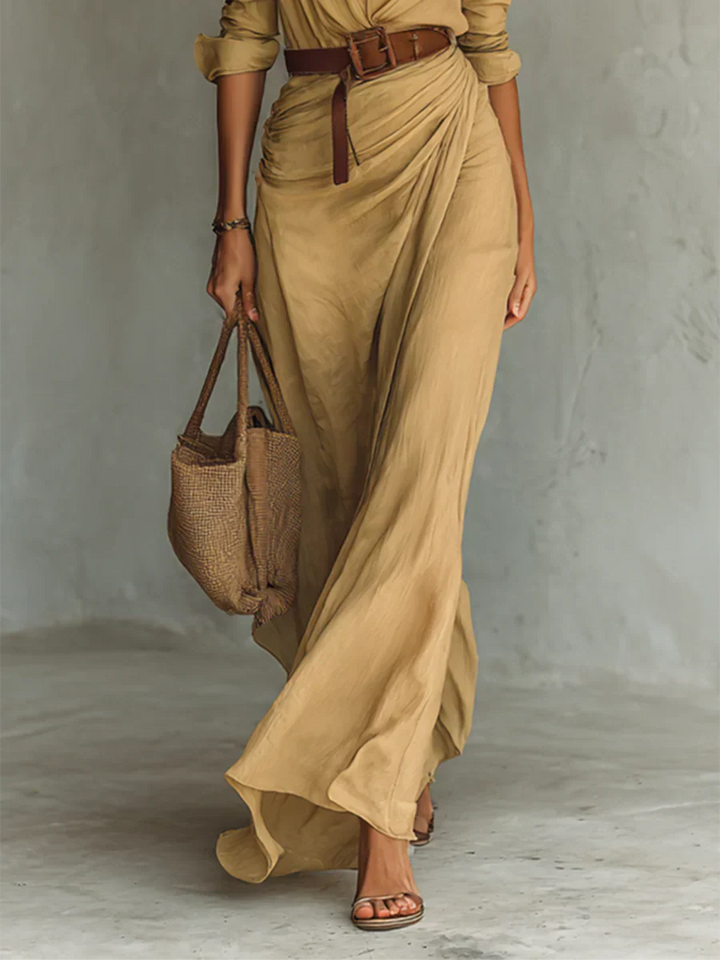 Women’s Dress | Belted Long-Sleeve Maxi