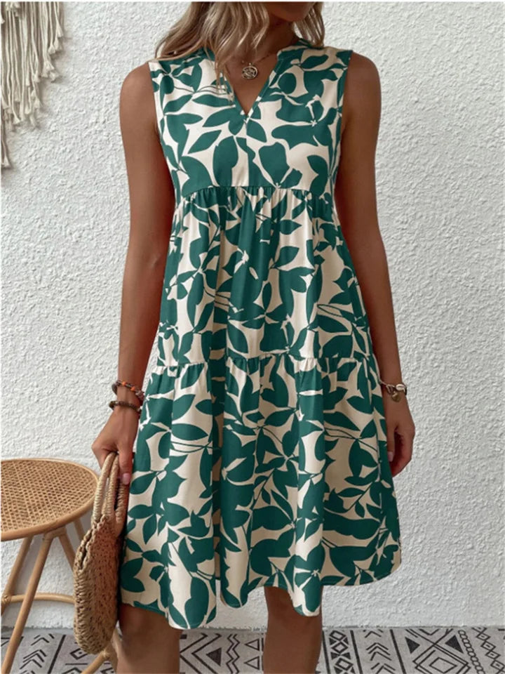 Casual Dress for Women | V-neckline Sleeveless Midi