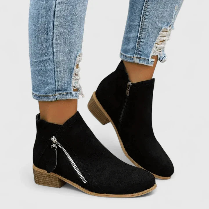 Boots For Women | Side Zipper Ankle Heel