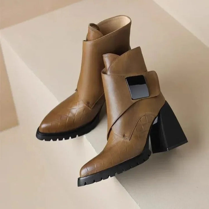 Boots For Women | Square Toe Ankle Block Heel Style