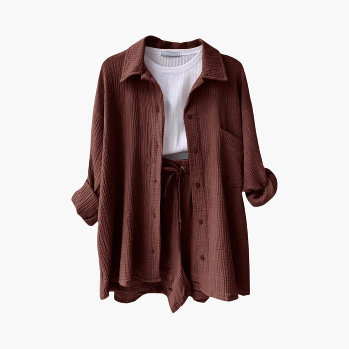 Women’s Outfit Set | Button Crop Shorts