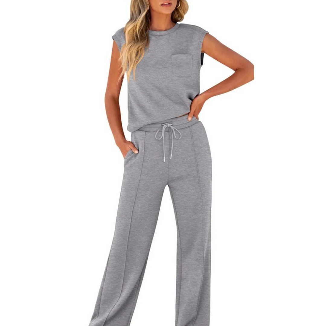 Women’s Lounge Set | Sleeveless Drawstring