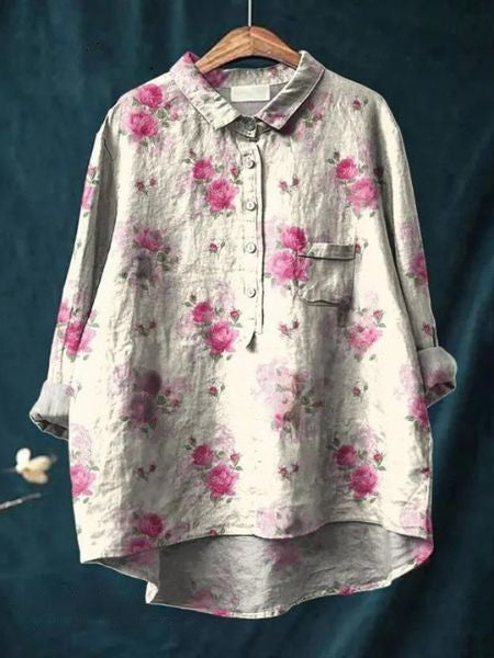 Blouse for Women | Button-Front Foral Print